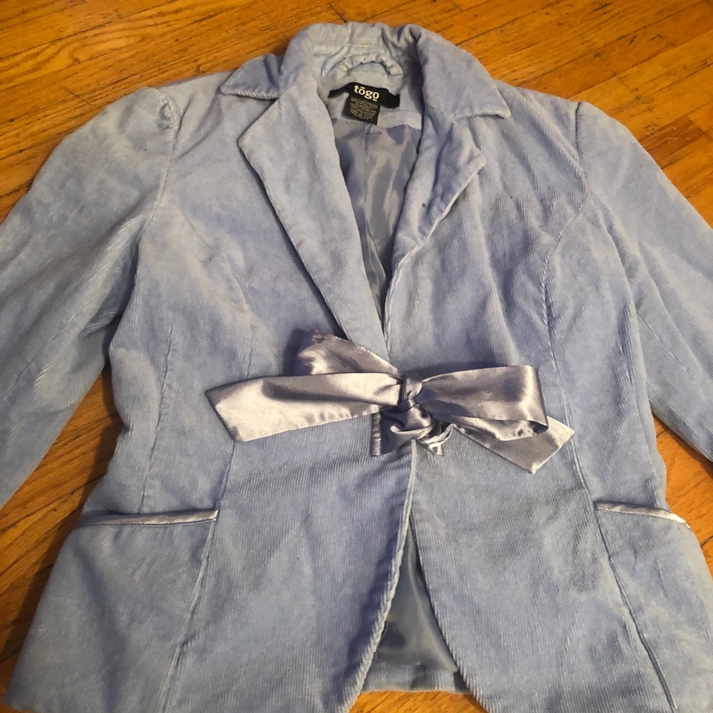 Beautiful baby blue cord blazer / jacket